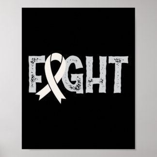 Lung Cancer Awareness Fight Warrior Fight Ribbon Poster