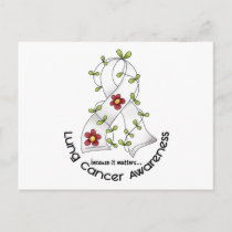 Lung Cancer Awareness FLOWER RIBBON 1 Postcard