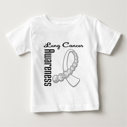 Lung  Cancer Awareness Gemstone Ribbon Baby T_Shirt