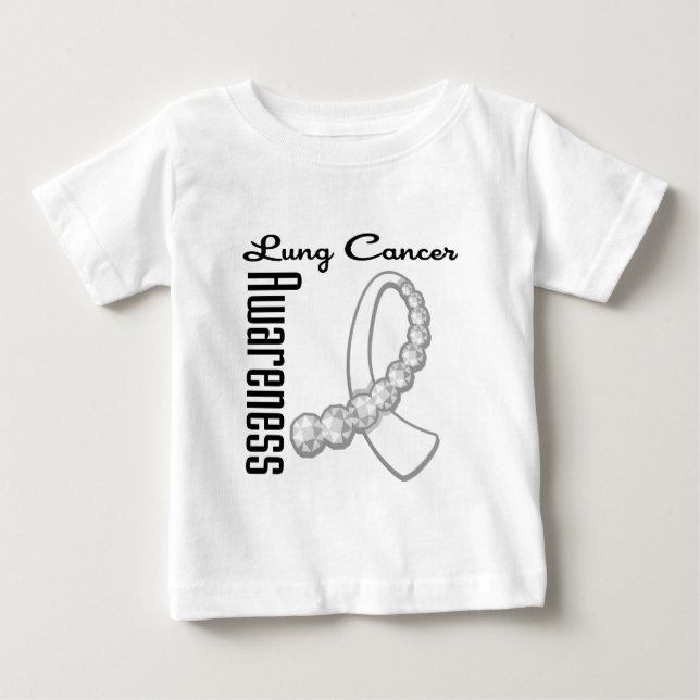 Lung  Cancer Awareness Gemstone Ribbon Baby T-Shirt (Front)