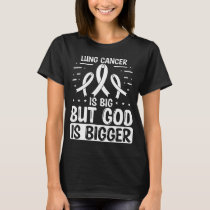 Lung Cancer Awareness God Lung Cancer Ribbon T-Shirt