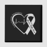 lung cancer awareness heart white ribbon support magnet