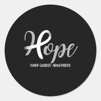 Lung Cancer Awareness Hope Ribbon Classic Round Sticker