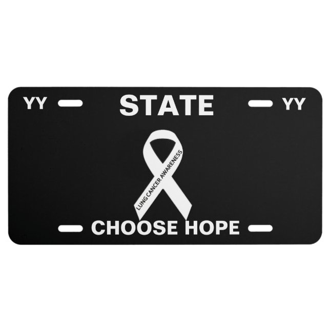 LUNG CANCER AWARENESS LICENSE PLATE (Front)