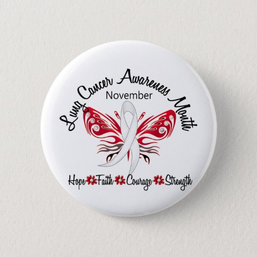 Lung Cancer Awareness Month Butterfly 32 Button