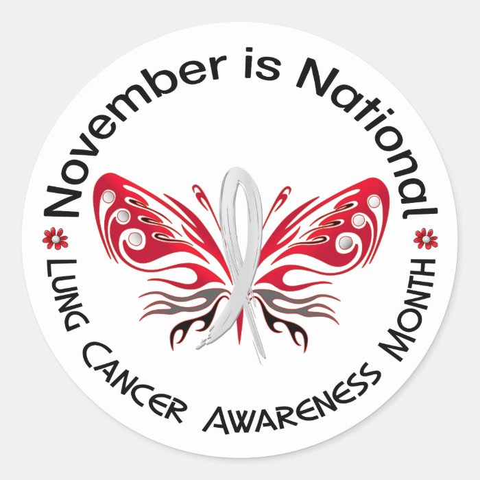 Lung Cancer Awareness Month Butterfly 3.3 Sticker