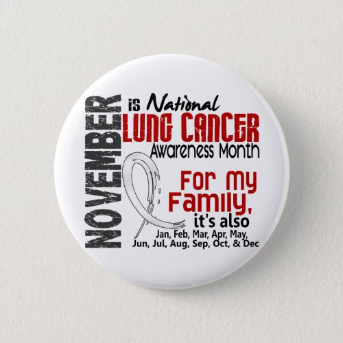 Lung Cancer Awareness Month For My Family Pinback Button