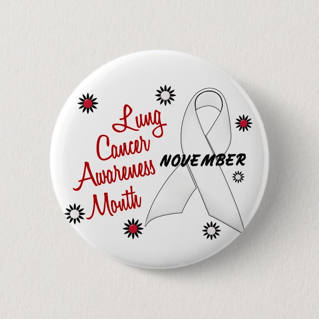Lung Cancer Awareness Month Pearl Ribbon 1.1 Button (Front)