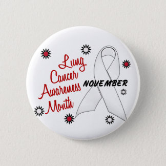 Lung Cancer Awareness Month Pearl Ribbon 1.1 Button