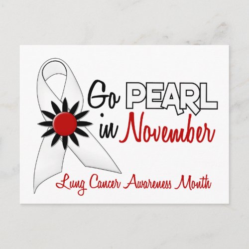 Lung Cancer Awareness Month Pearl Ribbon 12 Postcard