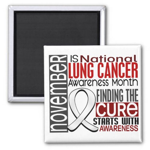 Lung Cancer Awareness Month Pearl Ribbon I25 Magnet