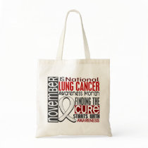 Lung Cancer Awareness Month Pearl Ribbon I2.5 Tote Bag