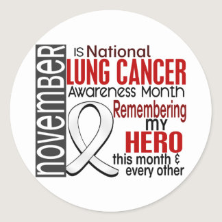Lung Cancer Awareness Month Ribbon I2.2 Classic Round Sticker