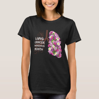 lung cancer awareness month with flowers T-Shirt