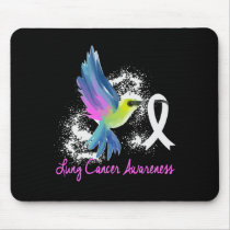 Lung Cancer Awareness Pearl Ribbon Mouse Pad