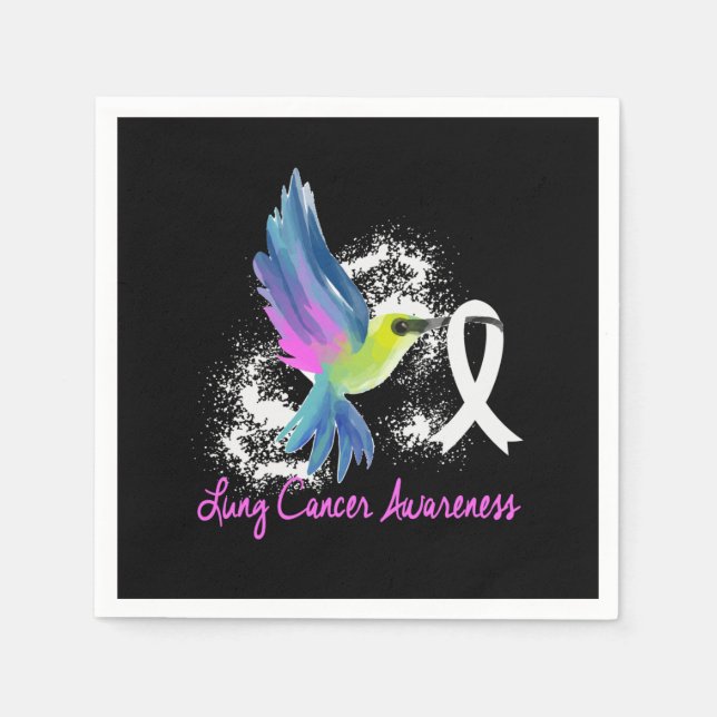 Lung Cancer Awareness Pearl Ribbon Napkins (Front)