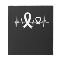 Lung Cancer Awareness Pearl Ribbon Notepad