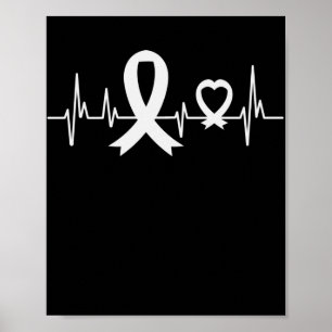 Lung Cancer Awareness Pearl Ribbon Poster