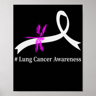 Lung Cancer Awareness Pearl Ribbon Poster