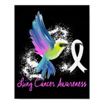 Lung Cancer Awareness Pearl Ribbon Poster
