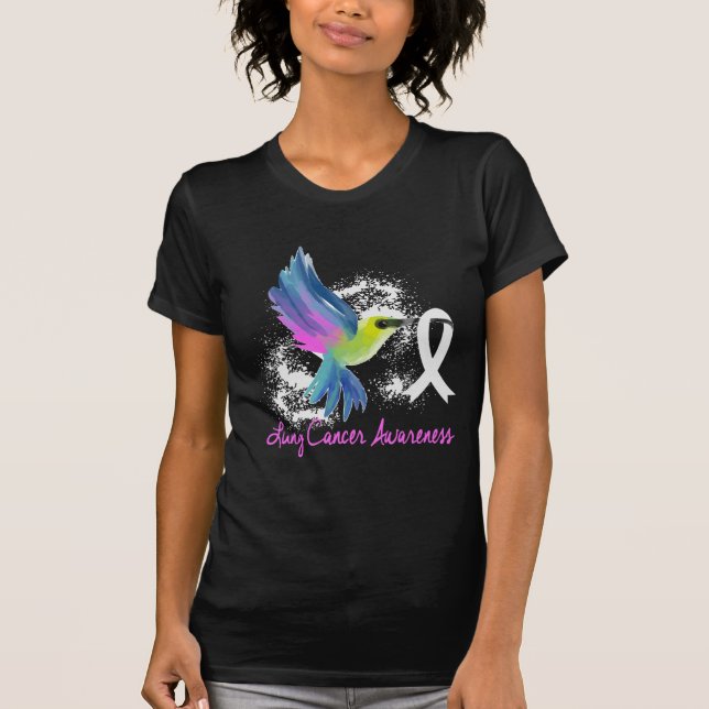 Lung Cancer Awareness Pearl Ribbon T-Shirt (Front)