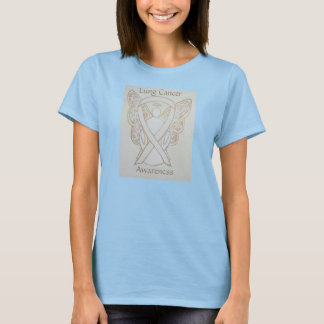 Lung Cancer Awareness Ribbon Angel Custom Shirt