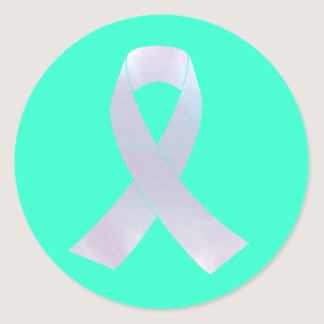Lung Cancer Awareness Ribbon Classic Round Sticker