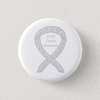 Lung Cancer Awareness Ribbon Custom Pin Buttons