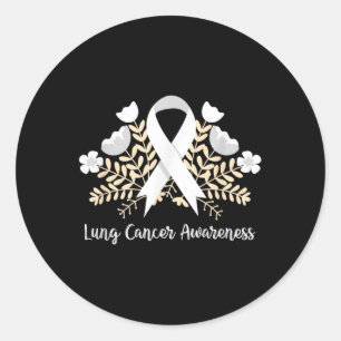 Lung Cancer Awareness Ribbon Lung Cancer Classic Round Sticker