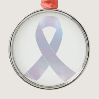 Lung Cancer Awareness Ribbon Metal Ornament