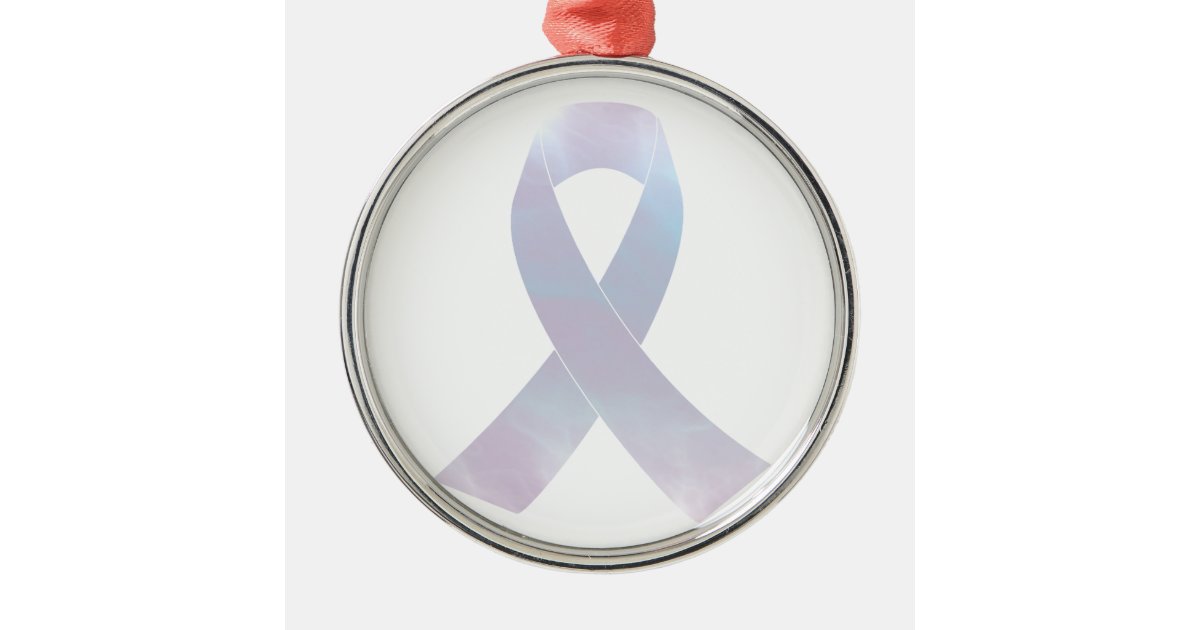 Lung Cancer Awareness Ribbon Metal Ornament | Zazzle