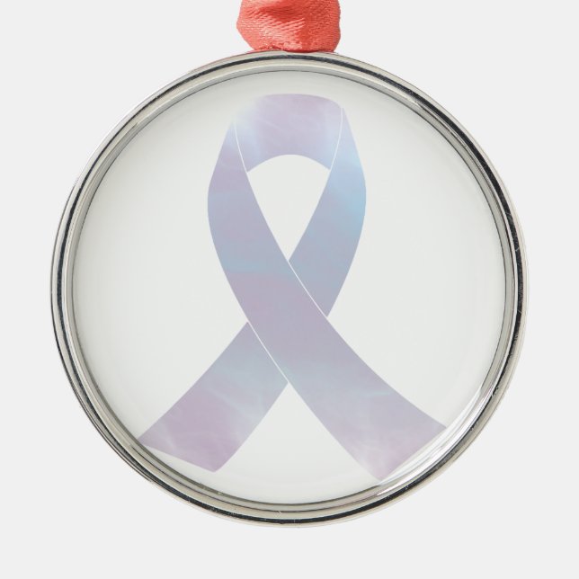 Lung Cancer Awareness Ribbon Metal Ornament (Front)