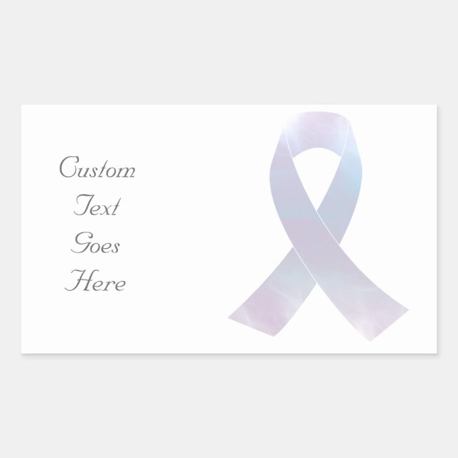 Lung Cancer Awareness Ribbon Rectangular Sticker (Front)