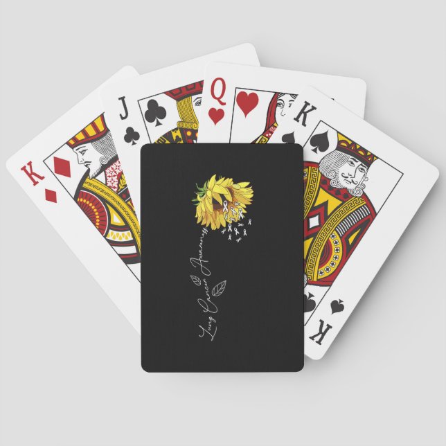 Lung Cancer Awareness Sunflower Poker Cards (Back)