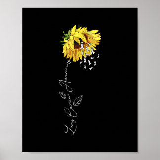 Lung Cancer Awareness Sunflower Poster