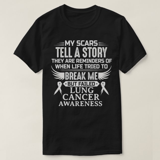 Lung Cancer Awareness Survivor White Ribbon Men Wo T-Shirt (Design Front)