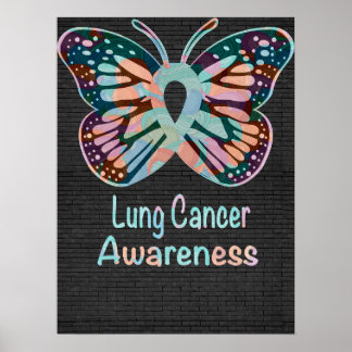 Lung Cancer Awareness Warrior Support Survivor Pea Poster