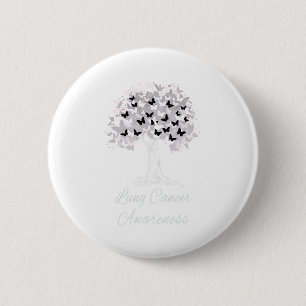 Lung Cancer Awareness Warrior Tree Hope Gift Button