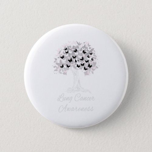 Lung Cancer Awareness Warrior Tree Hope Gift Button
