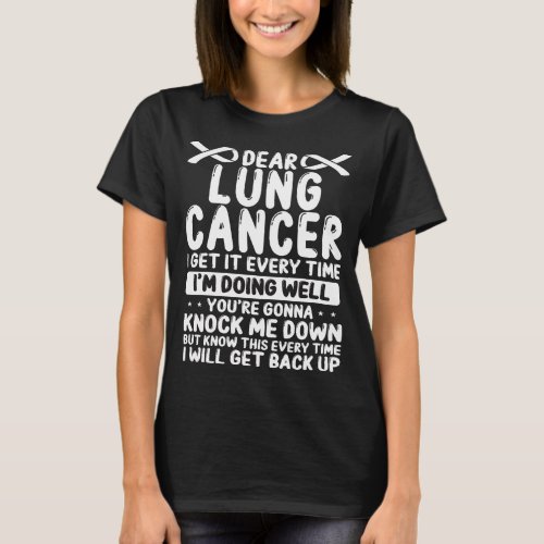 Lung Cancer Awareness White Lung Cancer Ribbon T_Shirt