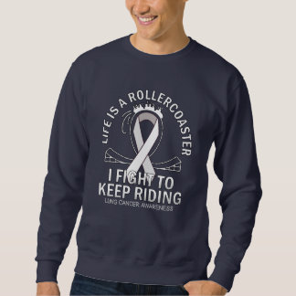 Lung cancer awareness white ribbon sweatshirt