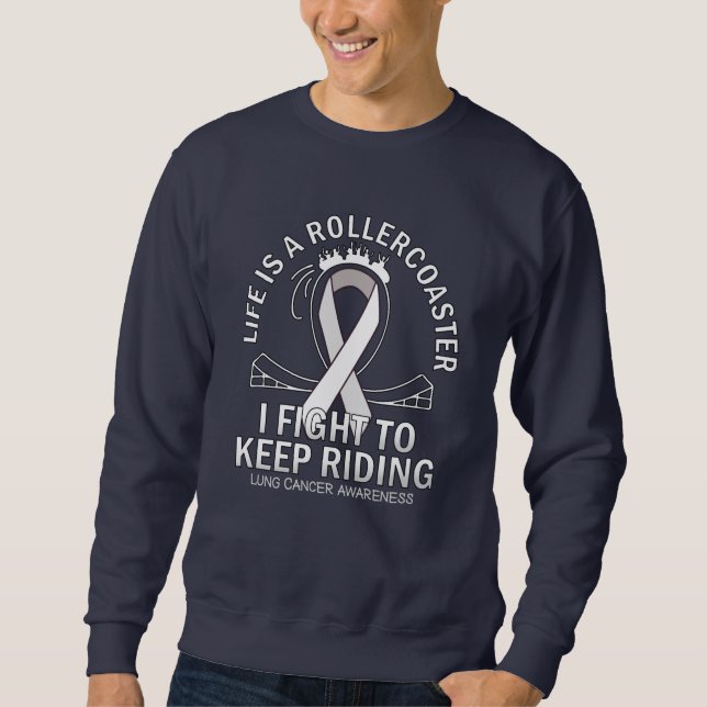 Lung cancer awareness white ribbon sweatshirt (Front)