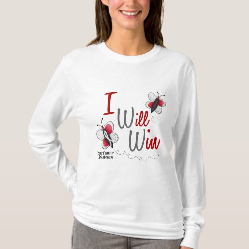 Lung Cancer Butterfly 2 I Will Win T_Shirt