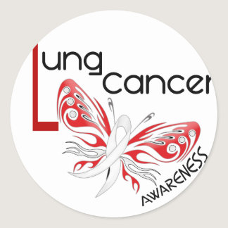 Lung Cancer BUTTERFLY 3.1 Classic Round Sticker