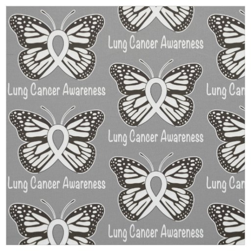 Lung Cancer Butterfly Awareness Ribbon Fabric