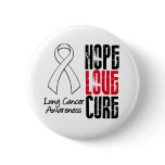 Lung Cancer Cancer Hope Love Cure Ribbon Pinback Button