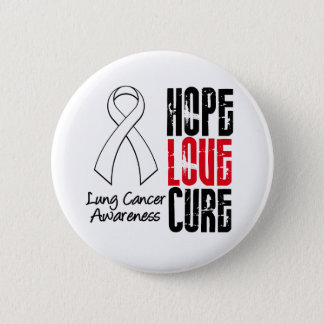 Lung Cancer Cancer Hope Love Cure Ribbon Pinback Button