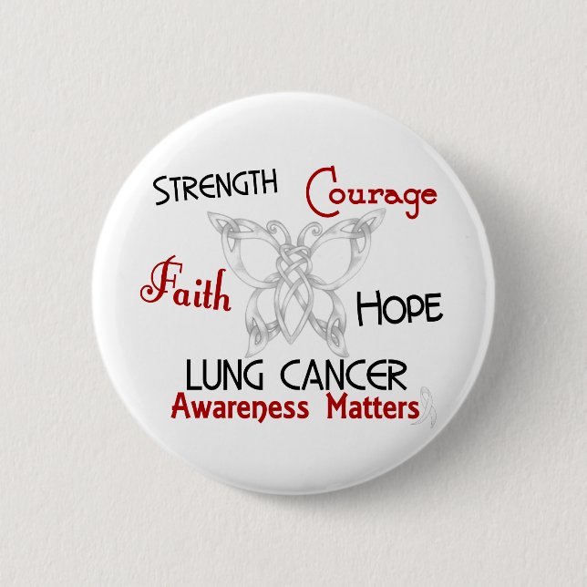Lung Cancer Celtic Butterfly 3 Button (Front)
