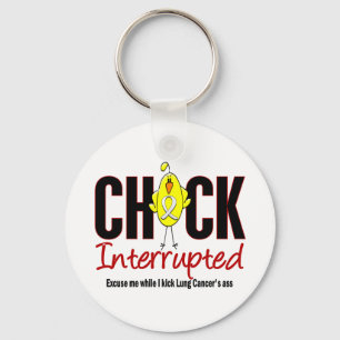 Lung Cancer Chick Interrupted Keychain