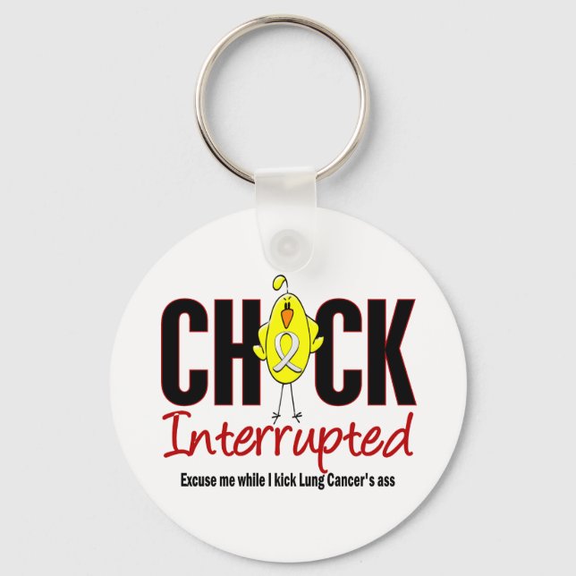 Lung Cancer Chick Interrupted Keychain (Front)
